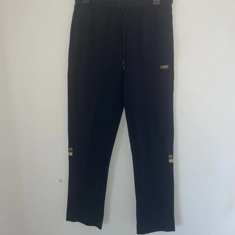 Hugo Boss Logo Joggers Men's Washed Black Gold elements Sweatpants -M